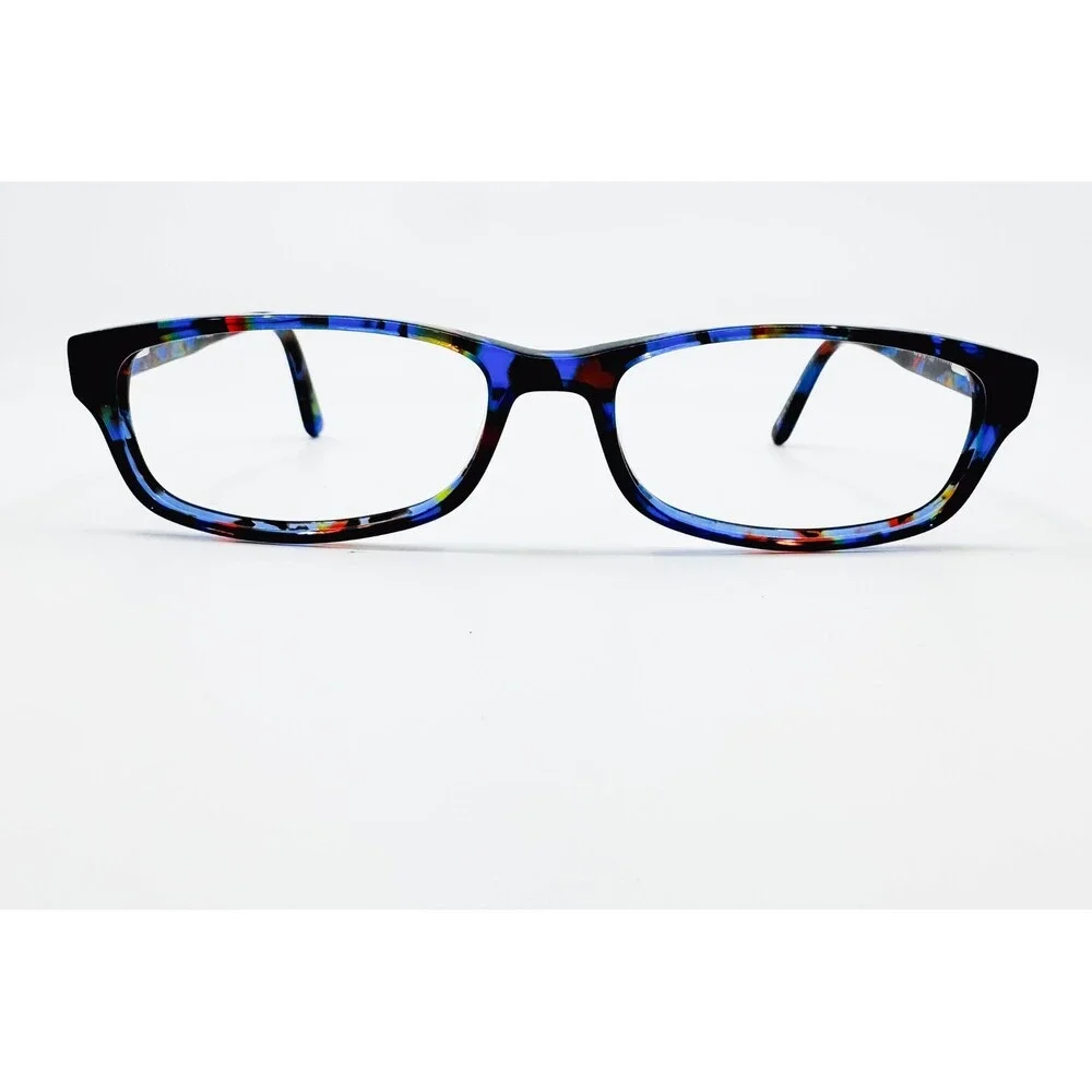 Hard Candy Eyeglass Frames Womens Blue Multi HC18 BLUTT Rectangular 51-15-135